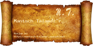 Mantsch Talamér névjegykártya